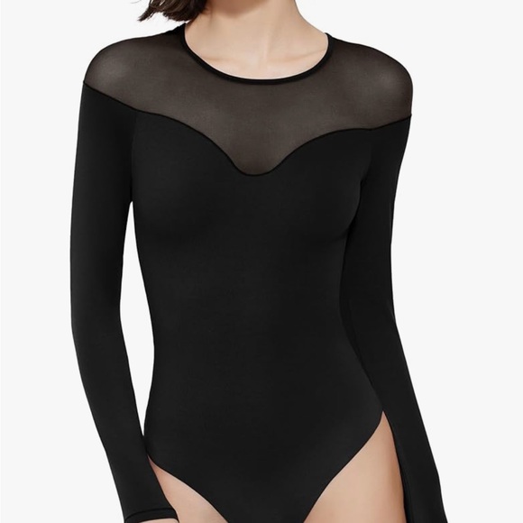 Pumiey Tops - Pumiey bodysuit with sheer panel size M